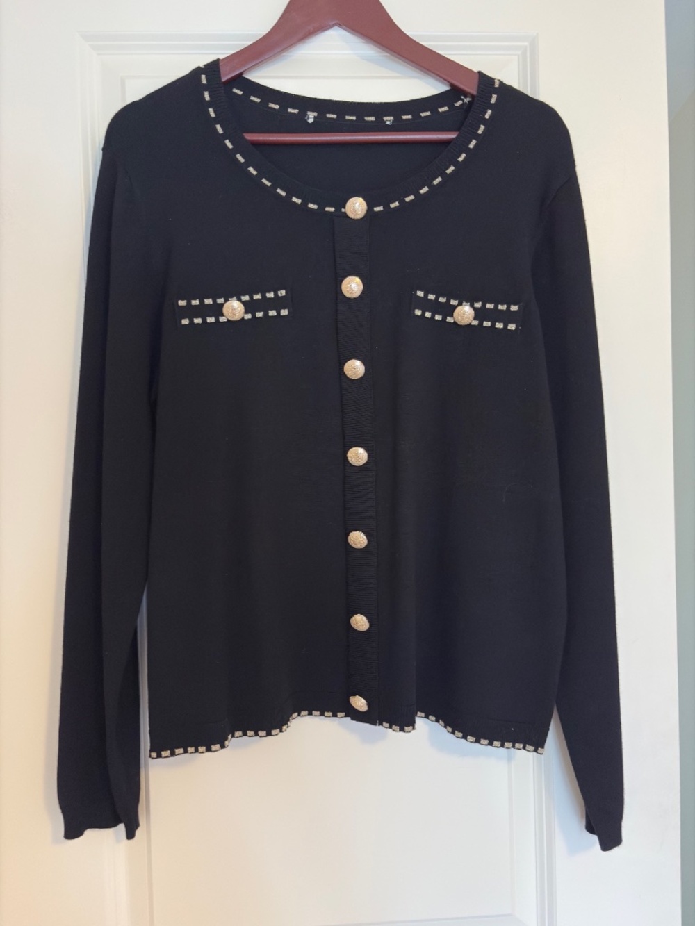 Melanie Cardigan with Gold Trim